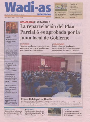 'Wadi-as información : periódico semanal de la comarca de Guadix.' - Año III Número 209 - 2006 abril 07