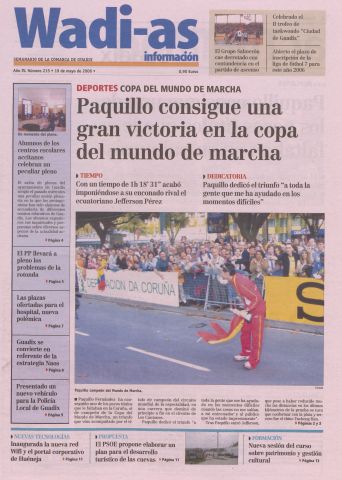 'Wadi-as información : periódico semanal de la comarca de Guadix.' - Año III Número 215 - 2006 mayo 19