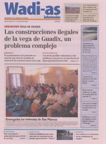 'Wadi-as información : periódico semanal de la comarca de Guadix.' - Año III Número 217 - 2006 junio 02