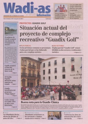'Wadi-as información : periódico semanal de la comarca de Guadix.' - Año III Número 218 - 2006 junio 09