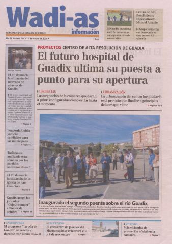 'Wadi-as información : periódico semanal de la comarca de Guadix.' - Año III Número 236 - 2006 octubre 13