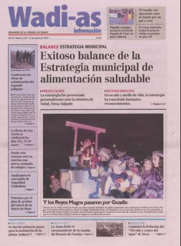'Wadi-as información : periódico semanal de la comarca de Guadix.' - Año IV Número 249 - 2007 enero 12