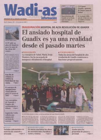 'Wadi-as información : periódico semanal de la comarca de Guadix.' - Año IV Número 250 - 2007 enero 19