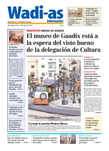 'Wadi-as información : periódico semanal de la comarca de Guadix.' - Año IV Número 259 - 2007 marzo 23