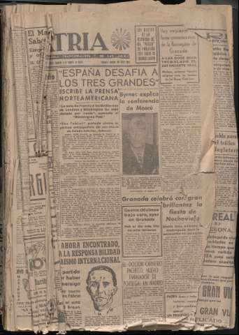 'Patria : diario de Falange Española Tradicionalista y de las J.O.N.S.' - Año XI Número 2824 - 1946 enero 1