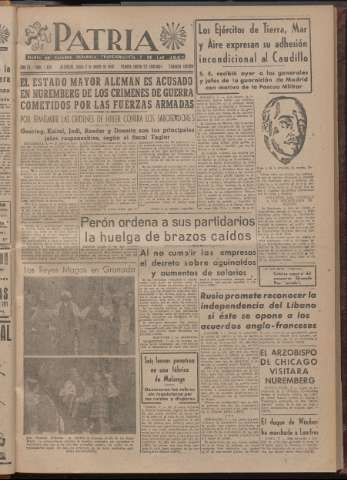 'Patria : diario de Falange Española Tradicionalista y de las J.O.N.S.' - Año XI Número 2ed_2829 - 1946 enero 7