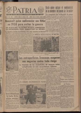 'Patria : diario de Falange Española Tradicionalista y de las J.O.N.S.' - Año XI Número 2ed_2834 - 1946 enero 12