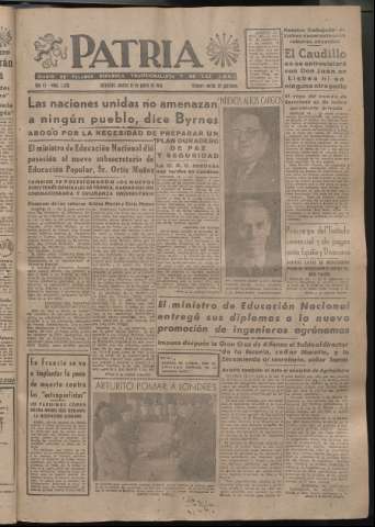'Patria : diario de Falange Española Tradicionalista y de las J.O.N.S.' - Año XI Número 2836 - 1946 enero 15