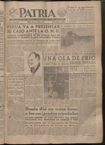 'Patria : diario de Falange Española Tradicionalista y de las J.O.N.S.' - Año XI Número 2838 - 1946 enero 17