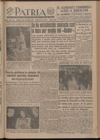 'Patria : diario de Falange Española Tradicionalista y de las J.O.N.S.' - Año XI Número 2ed_2845 - 1946 enero 25
