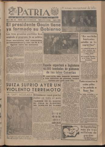 'Patria : diario de Falange Española Tradicionalista y de las J.O.N.S.' - Año XI Número 2ed_2846 - 1946 enero 26