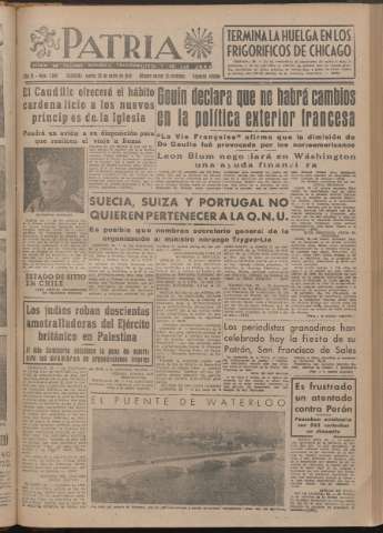 'Patria : diario de Falange Española Tradicionalista y de las J.O.N.S.' - Año XI Número 2ed_2848 - 1946 enero 29