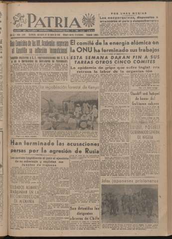 'Patria : diario de Falange Española Tradicionalista y de las J.O.N.S.' - Año XI Número 2ed_2849 - 1946 enero 30