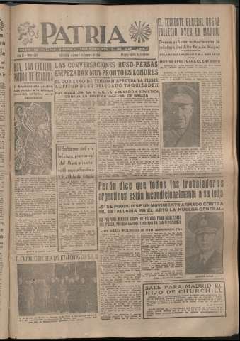 'Patria : diario de Falange Española Tradicionalista y de las J.O.N.S.' - Año XI Número 2851 - 1946 febrero 1
