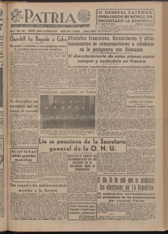 'Patria : diario de Falange Española Tradicionalista y de las J.O.N.S.' - Año XI Número 2ed_2852 - 1946 febrero 2