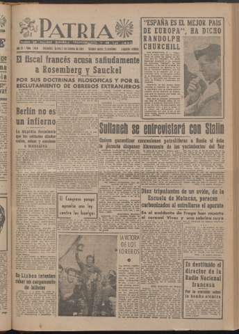 'Patria : diario de Falange Española Tradicionalista y de las J.O.N.S.' - Año XI Número 2ed_2856 - 1946 febrero 7