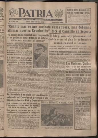 'Patria : diario de Falange Española Tradicionalista y de las J.O.N.S.' - Año XI Número 2859 - 1946 febrero 10