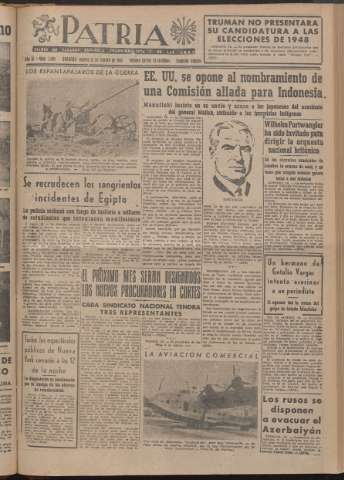 'Patria : diario de Falange Española Tradicionalista y de las J.O.N.S.' - Año XI Número 2ed_2860 - 1946 febrero 12