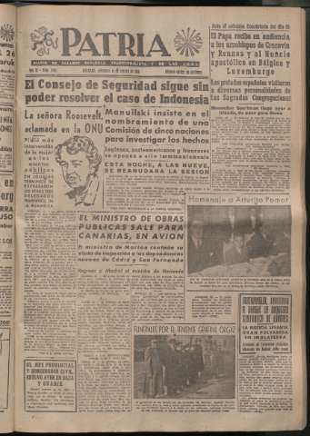 'Patria : diario de Falange Española Tradicionalista y de las J.O.N.S.' - Año XI Número 2861 - 1946 febrero 13