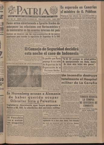 'Patria : diario de Falange Española Tradicionalista y de las J.O.N.S.' - Año XI Número 2ed_2861 - 1946 febrero 13