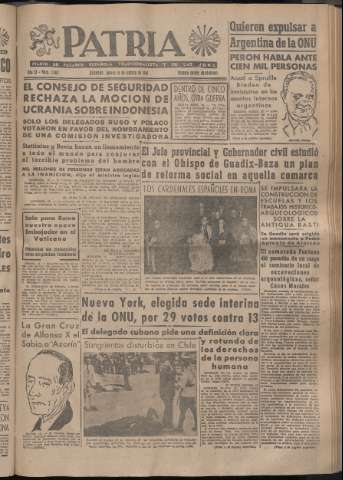 'Patria : diario de Falange Española Tradicionalista y de las J.O.N.S.' - Año XI Número 2862 - 1946 febrero 14