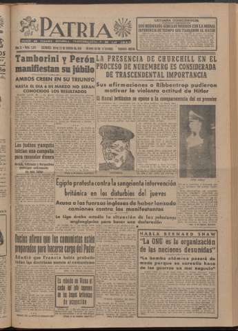 'Patria : diario de Falange Española Tradicionalista y de las J.O.N.S.' - Año XI Número 2ed_2871 - 1946 febrero 25
