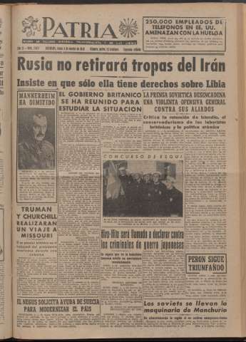 'Patria : diario de Falange Española Tradicionalista y de las J.O.N.S.' - Año XI Número 2ed_2877 - 1946 marzo 4