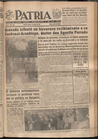 'Patria : diario de Falange Española Tradicionalista y de las J.O.N.S.' - Año XI Número 2884 - 1946 marzo 12