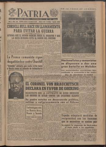 'Patria : diario de Falange Española Tradicionalista y de las J.O.N.S.' - Año XI Número 2ed_2884 - 1946 marzo 12