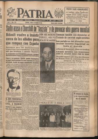 'Patria : diario de Falange Española Tradicionalista y de las J.O.N.S.' - Año XI Número 2887 - 1946 marzo 15