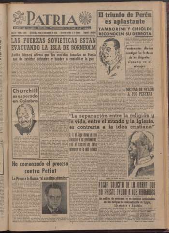 'Patria : diario de Falange Española Tradicionalista y de las J.O.N.S.' - Año XI Número 2ed_2889 - 1946 marzo 18