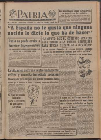 'Patria : diario de Falange Española Tradicionalista y de las J.O.N.S.' - Año XI Número 2ed_2903 - 1946 marzo 22