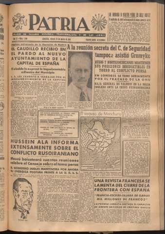 'Patria : diario de Falange Española Tradicionalista y de las J.O.N.S.' - Año XI Número 2909 - 1946 marzo 29