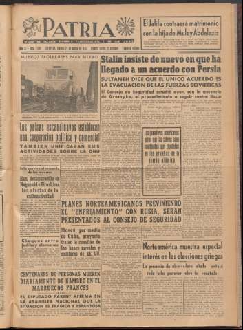 'Patria : diario de Falange Española Tradicionalista y de las J.O.N.S.' - Año XI Número 2ed_2909 - 1946 marzo 29