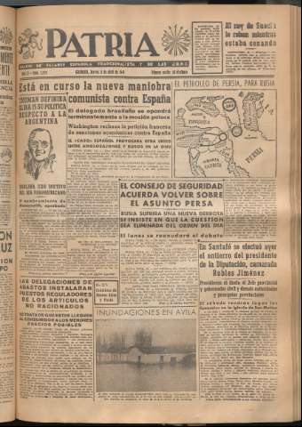 'Patria : diario de Falange Española Tradicionalista y de las J.O.N.S.' - Año XI Número 2920 - 1946 abril 11