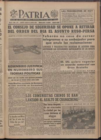 'Patria : diario de Falange Española Tradicionalista y de las J.O.N.S.' - Año XI Número 2ed_2924 - 1946 abril 16