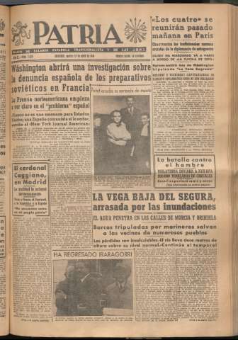 'Patria : diario de Falange Española Tradicionalista y de las J.O.N.S.' - Año XI Número 2929 - 1946 abril 23