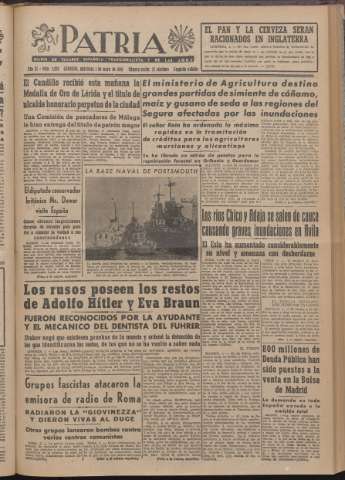 'Patria : diario de Falange Española Tradicionalista y de las J.O.N.S.' - Año XI Número 2ed_2936 - 1946 mayo 1