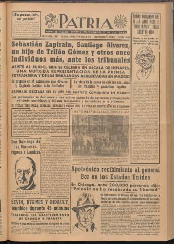 'Patria : diario de Falange Española Tradicionalista y de las J.O.N.S.' - Año XI Número 2ed_2950 - 1946 mayo 17