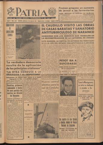 'Patria : diario de Falange Española Tradicionalista y de las J.O.N.S.' - Año XI Número 2ed_2954 - 1946 mayo 22