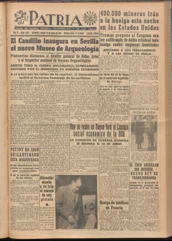 'Patria : diario de Falange Española Tradicionalista y de las J.O.N.S.' - Año XI Número 2ed_2957 - 1946 mayo 25