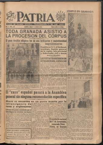 'Patria : diario de Falange Española Tradicionalista y de las J.O.N.S.' - Año XI Número 2981 - 1946 junio 22