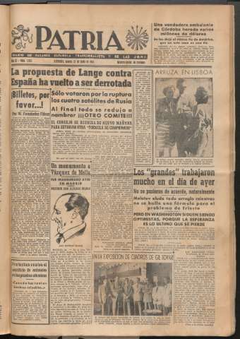 'Patria : diario de Falange Española Tradicionalista y de las J.O.N.S.' - Año XI Número 2983 - 1946 junio 25