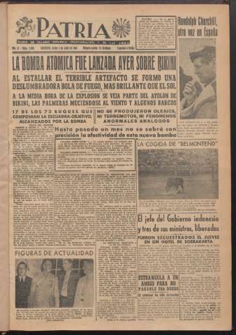 'Patria : diario de Falange Española Tradicionalista y de las J.O.N.S.' - Año XI Número 2ed_2988 - 1946 julio 1
