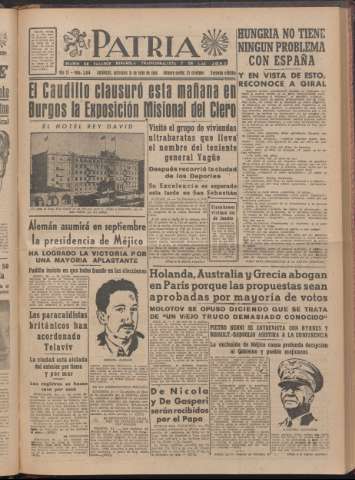 'Patria : diario de Falange Española Tradicionalista y de las J.O.N.S.' - Año XI Número 2ed_3014 - 1946 julio 31