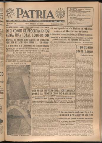 'Patria : diario de Falange Española Tradicionalista y de las J.O.N.S.' - Año XI Número 3020 - 1946 agosto 7