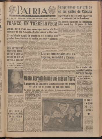 'Patria : diario de Falange Española Tradicionalista y de las J.O.N.S.' - Año XI Número 2ed_3029 - 1946 agosto 17