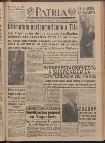 'Patria : diario de Falange Española Tradicionalista y de las J.O.N.S.' - Año XI Número 2ed_3033 - 1946 agosto 22
