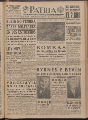 'Patria : diario de Falange Española Tradicionalista y de las J.O.N.S.' - Año XI Número 2ed_3035 - 1946 agosto 24