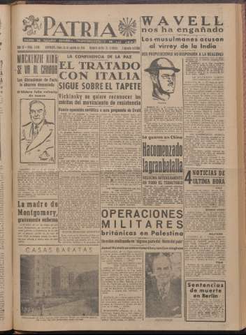 'Patria : diario de Falange Española Tradicionalista y de las J.O.N.S.' - Año XI Número 2ed_3036 - 1946 agosto 26